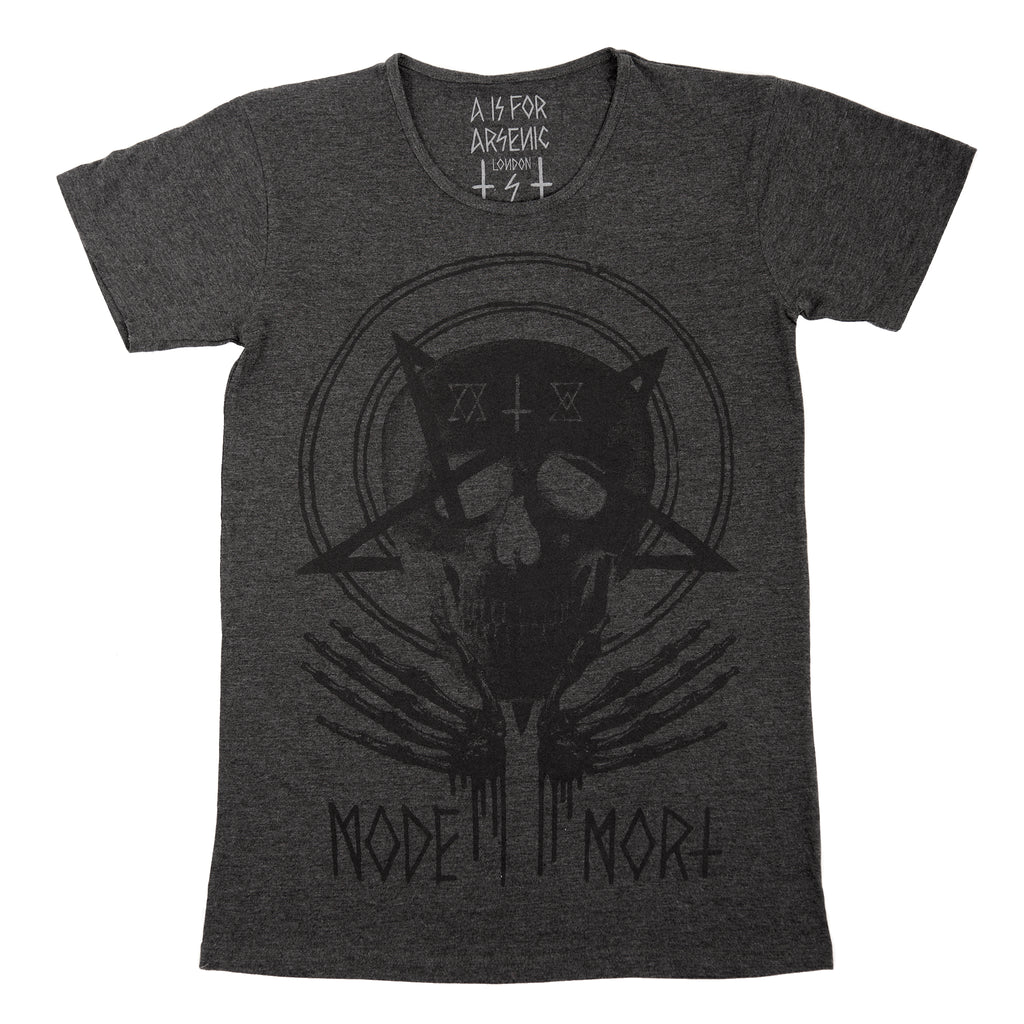 Mode x Mort Grey Skull T-shirt